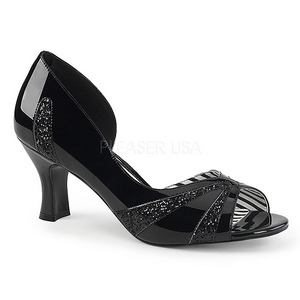 Black Patent 7,5 cm JENNA-03 big size pumps shoes