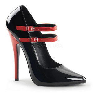 Black Red 15 cm DOMINA-442 Womens Shoes with High Heels
