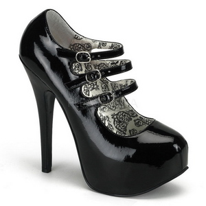 Black Varnish 14,5 cm Burlesque TEEZE-05 Womens Shoes with High Heels