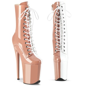 FLAMINGO-1040TT 20 cm pleaser h�jh�lede boots blush hvide
