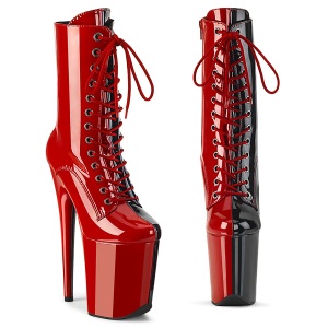 FLAMINGO-1040TT 20 cm pleaser h�jh�lede boots sort r�de