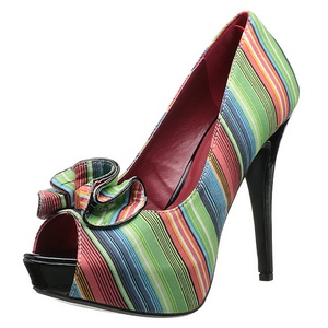 Flerfarvede 13 cm LOLITA-12 dame pumps sko med �ben t�