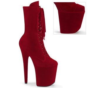 Fl�jl 20 cm FLAMINGO-1045VEL R�de ankelst�vler med h�je h�le + t�kapper
