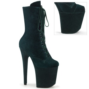 Fl�jl 20 cm FLAMINGO-1045VEL gr�nne ankelst�vler med h�je h�le + t�kapper
