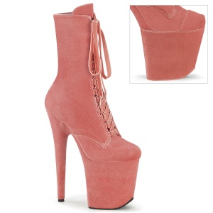 Fl�jl 20 cm FLAMINGO-1045VEL rosa ankelst�vler med h�je h�le + t�kapper