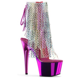 Fuchsia 18 cm ADORE-1017RSF ankelst�vler til damer med frynser
