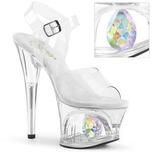 Gennemsigtig 18 cm MOON-708DIA pole dance plateausandaler