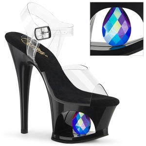 Gennemsigtig 18 cm MOON-708DIA pole dance plateausandaler high heels