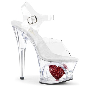 Gennemsigtig 18 cm Pleaser MOON-708HRS H�je H�le Plateau