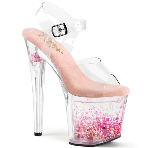 Gennemsigtig 19 cm ENCHANT-708AQ1 glitter plateau sandaler sko