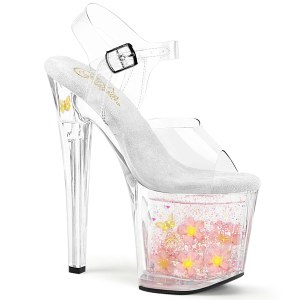 Gennemsigtig 19 cm ENCHANT-708AQ1 glitter plateau sandaler sko