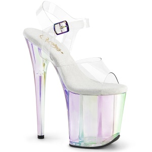 Gennemsigtig 20 cm FLAMINGO-808HT Hologram plateau high heels sko