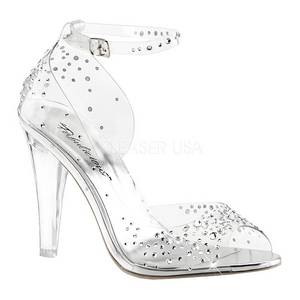 Gennemsigtig Krystal Sten 11,5 cm CLEARLY-430RS h�jh�lede sandaler til kvinder