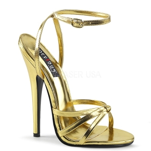 Guld 15 cm Devious DOMINA-108 hjhlede sandaler til kvinder