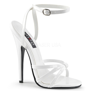 Hvid 15 cm Devious DOMINA-108 hjhlede sandaler til kvinder