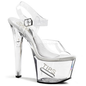 Hvid 18 cm TIPJAR-708-5 stripper sandaler poledance sko