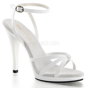 Hvid Lak 12 cm FLAIR-436 High Heels Sko til M�nd