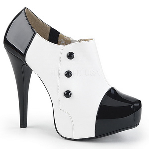 Hvid Lakl�der 13,5 cm CHLOE-11 store st�rrelser pumps sko