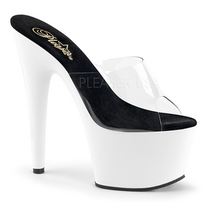 Hvid Neon 18 cm ADORE-701UV Plateau H�je Slip in Mules