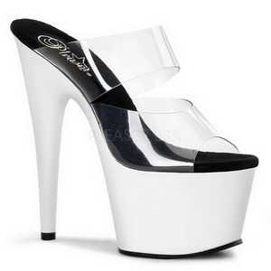 Hvid Neon 18 cm ADORE-702UV Plateau H�je Slip in Mules