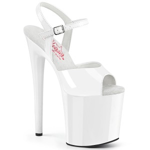Hvide sandaler 20 cm NAUGHTY-809 h�jh�lede sandaler plateau