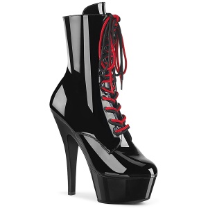 KISS-1020 - 15 cm platform h�je h�le boots lakl�der sorte