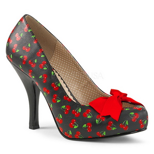 Kirsebær Mønster 11,5 cm PINUP-05 store størrelser pumps sko