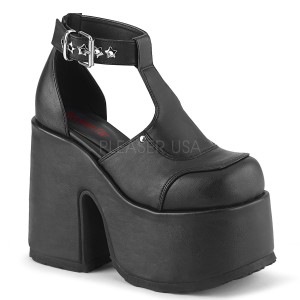 Kunstlæder 13 cm Demonia CAMEL-103 lolita sko med plateau