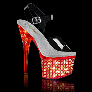 LED p�re plateau 18 cm DISCOLITE-708FLP h�jh�lede sandaler - pole dance sandaler