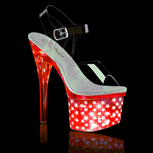 LED p�re plateau 18 cm DISCOLITE-708STAR h�jh�lede sandaler - pole dance high heels