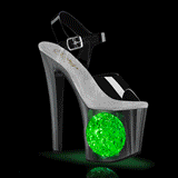 LED p�re plateau 19 cm CIRCLE-708LT2 h�jh�lede sandaler - pole dance high heels