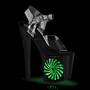 LED p�re plateau 19 cm PINWHEEL h�jh�lede sandaler - pole dance high heels