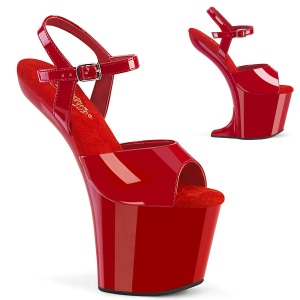 Lakl�der 20 cm CRAZE-809 Heelless h�je h�le pony plateau r�de