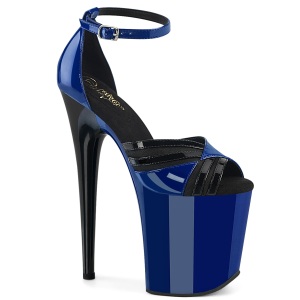 Lakl�der 20 cm FLAMINGO-884 bl� pleaser h�jh�lede sko platform