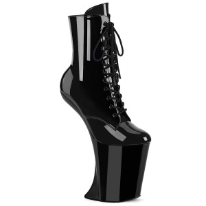 Lakl�der 23 cm BEWITCHED Heelless ankle boots pony heels sorte
