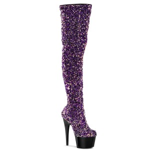 Lilla Pailletter 20 cm ADORE-3020 h�jh�lede overknee st�vler - pole dance st�vler