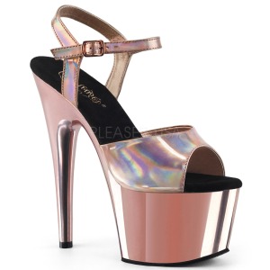 Lyserød 18 cm ADORE-709HGCH Hologram plateau high heels sko