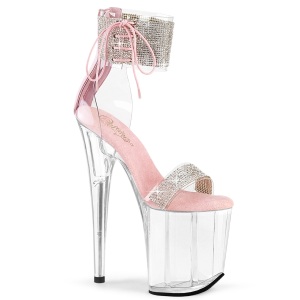 Lyser�d 20 cm FLAMINGO-827RS gennemsigtige plateau h�je h�le med ankelremme