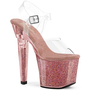 Lyser�d 20 cm LOVESICK-708SG glitter plateau sandaler sko