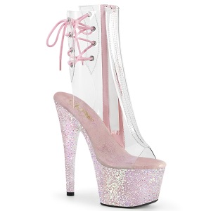 Lyser�d gennemsigtig 18 cm ADORE-1018C h�jh�lede ankelst�vler - pole danseskoene