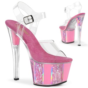 Lyser�d gennemsigtig 18 cm SKY-308OF h�jh�lede sko - pole dance sko