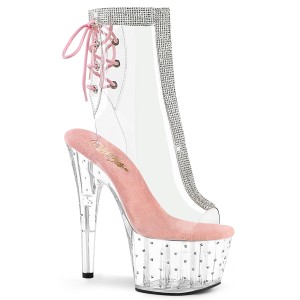 Lyser�d gennemsigtig 18 cm STARDUST-1018C-2RS h�jh�lede ankelst�vler - pole danseskoene