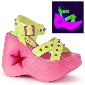 Neon 13 cm DemoniaCult DYNAMITE-02 lolita sandaler med kilehle