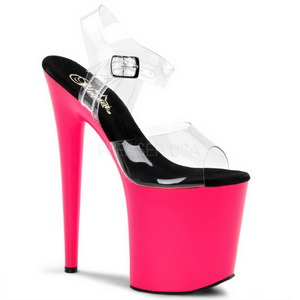 Neon Pink 20 cm Pleaser FLAMINGO-808UV H�je H�le Plateau