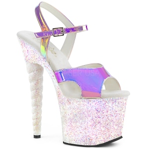 Opal 18 cm UNICORN-711LG glitter plateau high heels sko