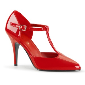 Patent 10 cm VANITY-415 t-strap pumps high heels red