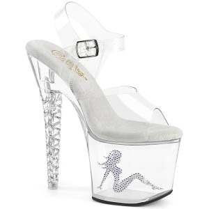 Perspex plateau 18 cm UNICORN-708TGRS pleaser h�je h�le transparent