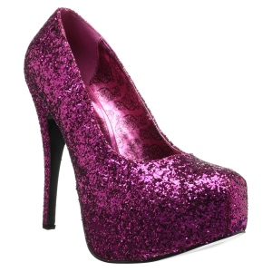 Pink Glitter 14,5 cm Burlesque TEEZE-06GW pumps brede f�dder til m�nd