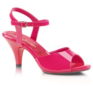 Pink Lak 8 cm BELLE-309 lave hjhlede sko med lav hl
