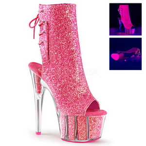 Pink glitter 18 cm ADORE-1018G ankelstvler damer med plateausl